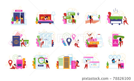 Hostel And Tourists Flat Recolor Set Hostel And Tourists Flat Recolor Set 78826100