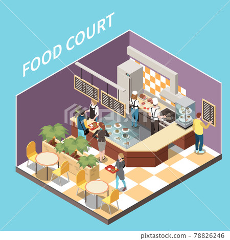 Food Court Isometric View 78826246