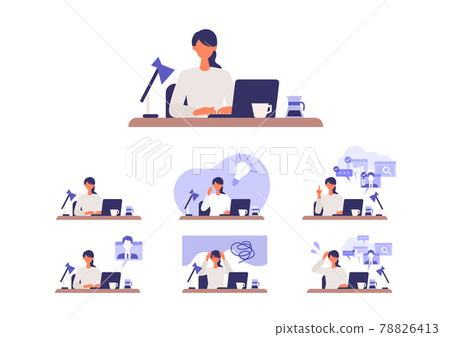 在家遠程辦公的女商人 78826413