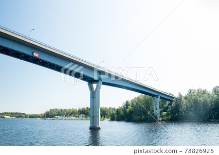 Luukkaansalmi bridge in Lappeenranta, Finland. View from the lake Saimaa. 78826928