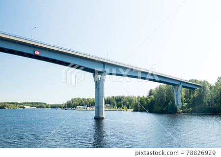 Luukkaansalmi bridge in Lappeenranta, Finland. View from the lake Saimaa. 78826929