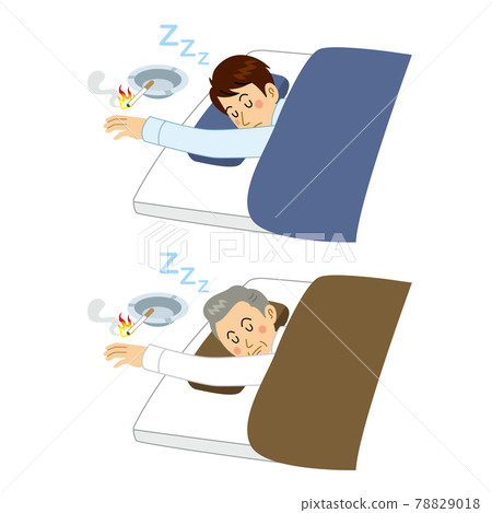 A man who has smoked asleep 78829018