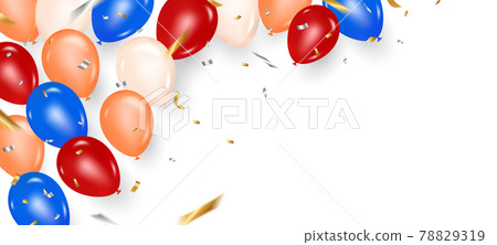 五彩紙屑和氣球背景向量素材 五彩紙屑和氣球背景向量素材 78829319