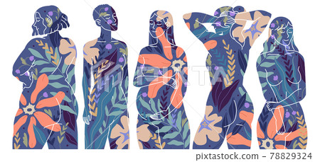 Women with different types of figures, female beauty of body and soul 78829324