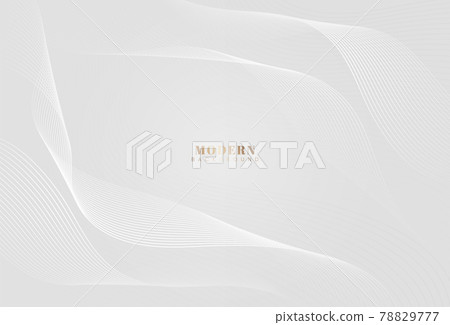 Modern white and silver gradient abstract line background. Luxury and elegant simple wave lines vector design. Technology graphic concept. Vector illustration 78829777