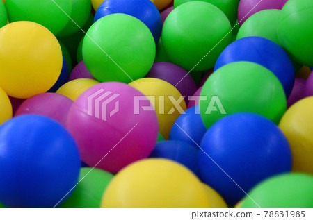 Swimming pool for fun and jumping in colored plastic balls Swimming pool for fun and jumping in colored plastic balls 78831985