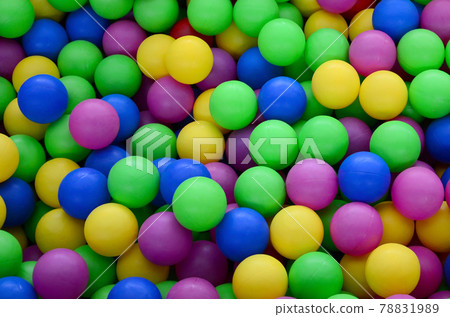 Swimming pool for fun and jumping in colored plastic balls Swimming pool for fun and jumping in colored plastic balls 78831989