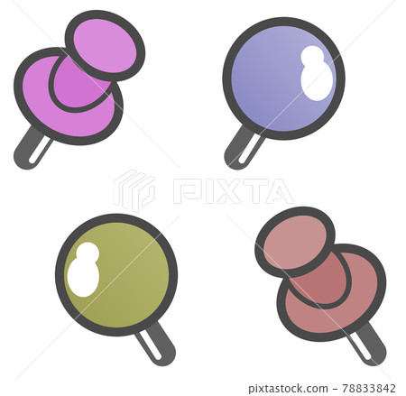 Illustrations by type of colorful pushpins Illustrations by type of colorful pushpins 78833842
