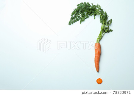 Question mark made of carrot on white background Question mark made of carrot on white background 78833971