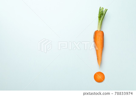 Exclamation mark made of carrot on white background 78833974