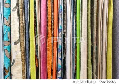Multi color fabric texture samples as background 78835009
