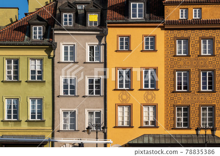 Old Tenement Houses Facades In Warsaw 78835386