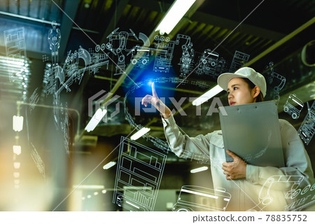 Technicians working in production / factory Technicians working in production / factory 78835752