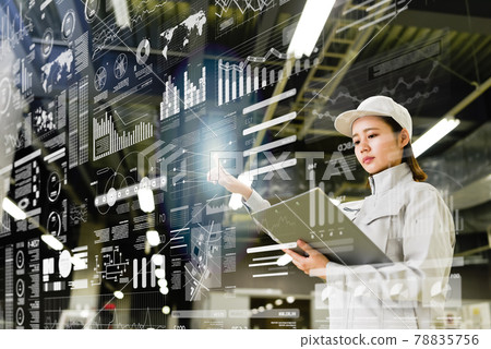 Technicians working in production / factory 78835756