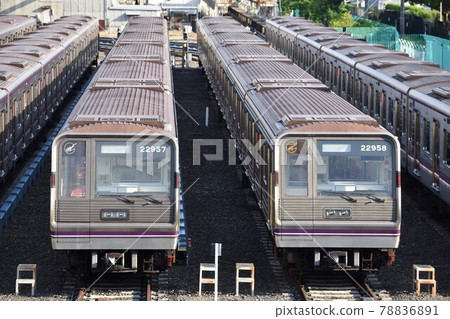 Osaka Metro Tanimachi Line 22 series stopped at the depot 78836891