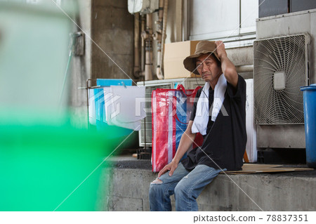 Street life tired homeless sitting Street life tired homeless sitting 78837351