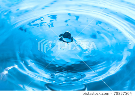 Water splash close-up. Drop of water. Blue water drop. Falling water 78837564