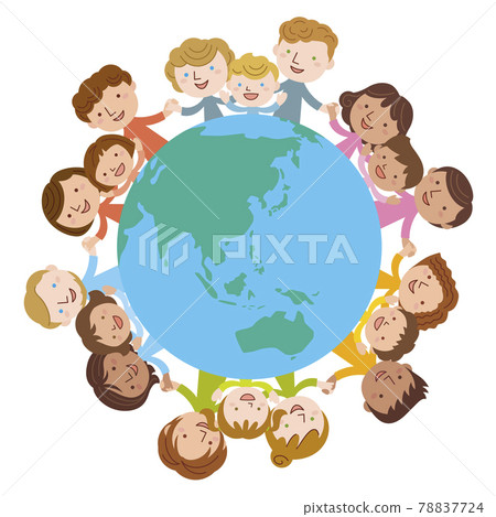 地球上的每個種族都手牽手，是一個親密的家庭 78837724