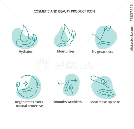 Beauty treatment, cream, mask cosmetic and beauty product icon set for web, packaging design. Vector stock illustration isolated on white background. EPS10 78837826