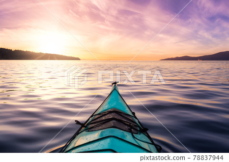 Sea kayaking in the Pacific Ocean on the West Coast. Sea kayaking in the Pacific Ocean on the West Coast. 78837944