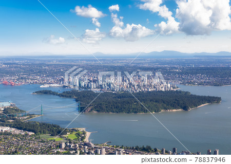Aerial View of Lions Gate Bridge, Stanley Park and Vancouver Downtown Aerial View of Lions Gate Bridge, Stanley Park and Vancouver Downtown 78837946