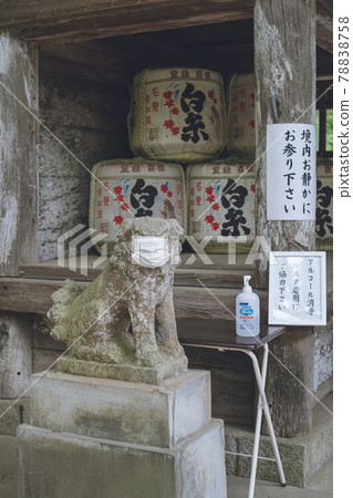 Komainu masked with corona sword-Sakurai Shrine in Itoshima City, Fukuoka Prefecture 78838758
