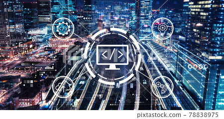 Web development concept with a large train station Web development concept with a large train station 78838975