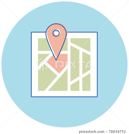 Icon 3-color painting access map map - Stock Illustration [78839752 ...