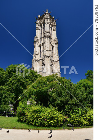 Saint-Jacques Tower, Paris, France, taken June 13, 2021. 78839763