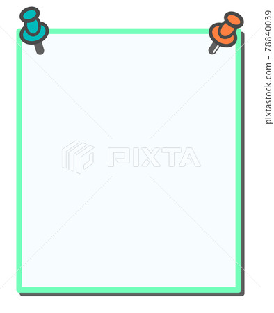 用別針固定在牆上的便條紙的插圖 78840039