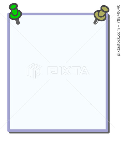 Illustration of note paper attached to the wall with a pin 78840040