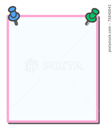 用別針固定在牆上的便條紙的插圖 78840041