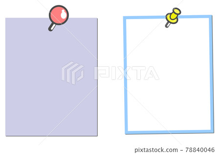 用別針固定在牆上的便條紙的插圖 78840046