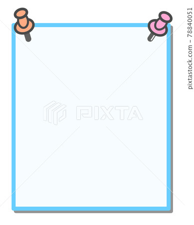 Illustration of note paper attached to the wall with a pin Illustration of note paper attached to the wall with a pin 78840051