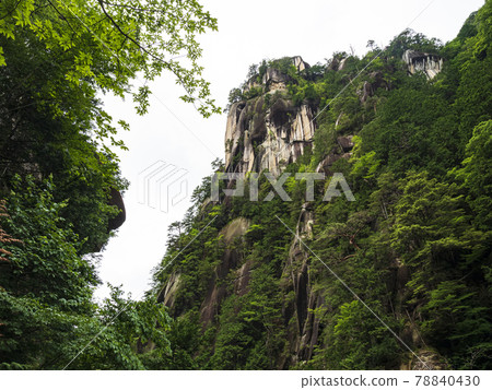 Shosenkyo, a scenic rocky monster stone in Kofu City, Yamanashi Prefecture 78840430