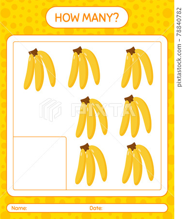 How many counting game with banana. worksheet... - Stock Illustration ...