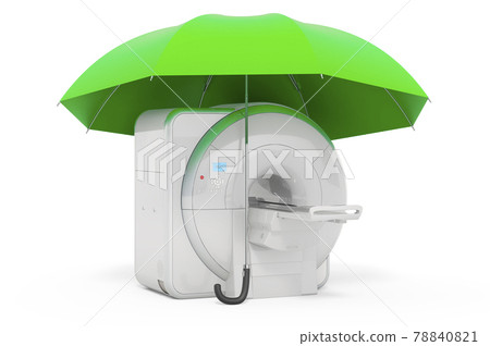MRI Magnetic Resonance Imaging Scanner under umbrella, 3D rendering 78840821
