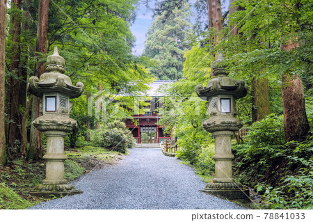 大岩神社的參道和石燈籠 78841033