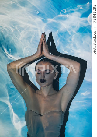 peaceful mind female silhouette tranquil energy peaceful mind female silhouette tranquil energy 78841292