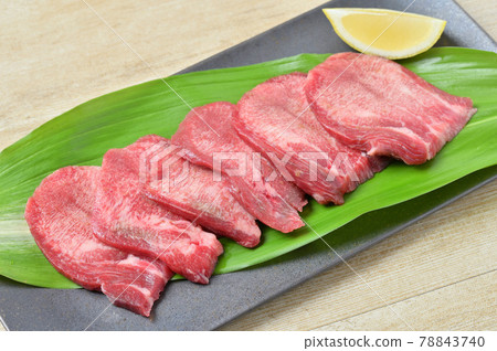 當地美食,當地美食,仙台牛舌(烤肉用生肉,未加熱)。 當地美食,當地美食,仙台牛舌(烤肉用生肉,未加熱)。 78843740
