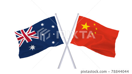 中國和澳大利亞國旗 78844044