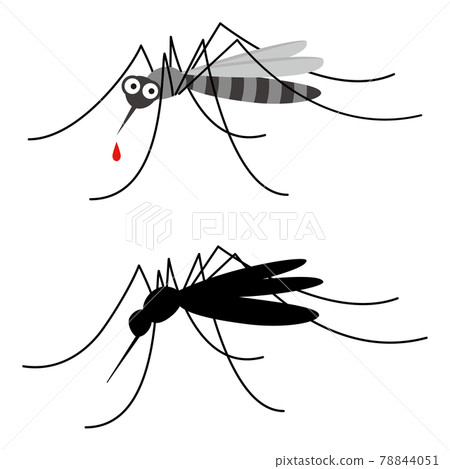 Mosquito illustration set (silhouette & manga style) 78844051