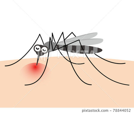 Illustration of a mosquito sucking blood (manga style) 78844052