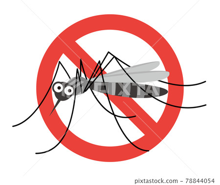 Manga-style mosquito and ban icon 78844054