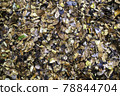 The fallen leaves are piled up and decomposed in the forest. 78844704