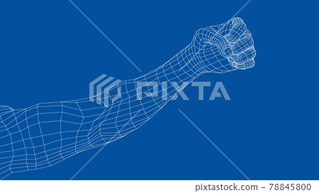 Male clenched his fist. Vector 78845800