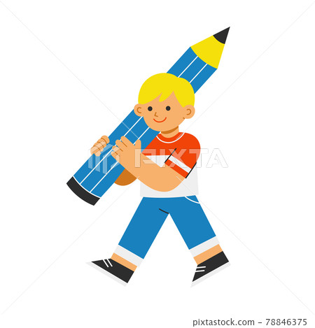 Adorable kid holding a crayon. 78846375