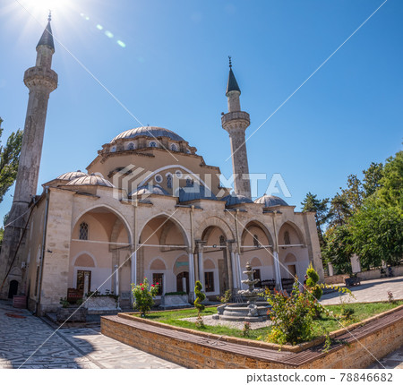 Mosque in Yevpatoria in the Crimea Juma Jami or Khan-Jami also known as the Friday Mosque. Mosque in Yevpatoria in the Crimea Juma Jami or Khan-Jami also known as the Friday Mosque. 78846682