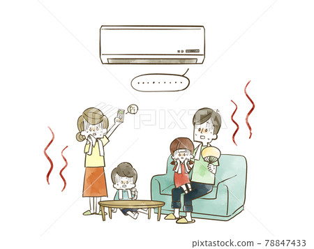 Air conditioner and family that broke down in the summer Air conditioner and family that broke down in the summer 78847433