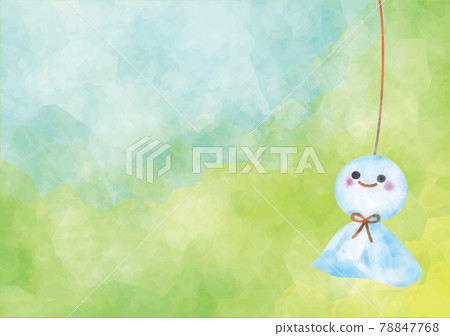 Image illustration of a cute Teru Teru Bozu (watercolor style) 78847768